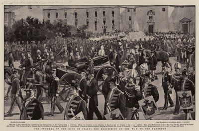 Das Begräbnis des Königs von Italien, der Prozession auf dem Weg zum Pantheon von Henry Marriott Paget